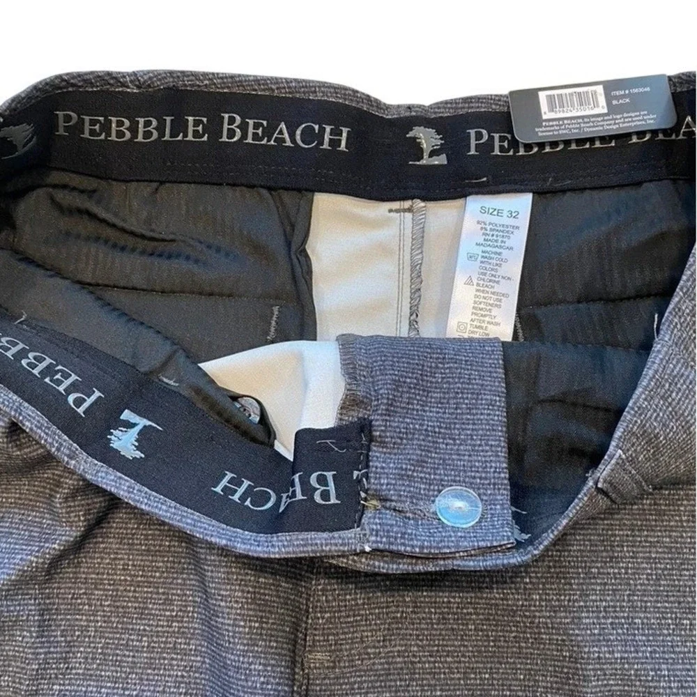 Pebble Beach Shorts Men's‎ Performance Golf Flat Front Black 32
